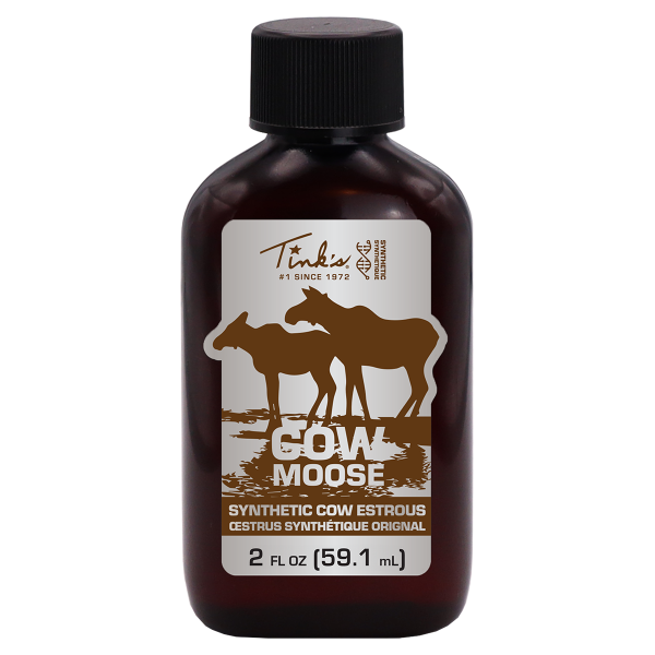 Tink's® Synthetic Moose Cow Estrous - 2oz Plastic Bottle dark amber bottle with black cap - W5252 BL