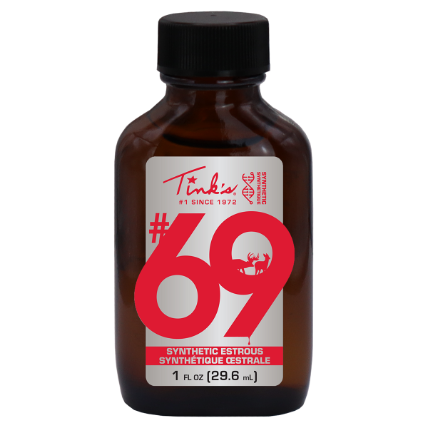 Tink's® #69 Doe-In-Rut® Synthetic Classic Glass - 1 oz. amber glass bottle with black cap - W5256