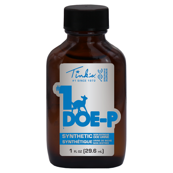 Tink's® #1 Doe-P® Synthetic Doe Urine - 1 oz. amber bottle with black screw cap - W5257