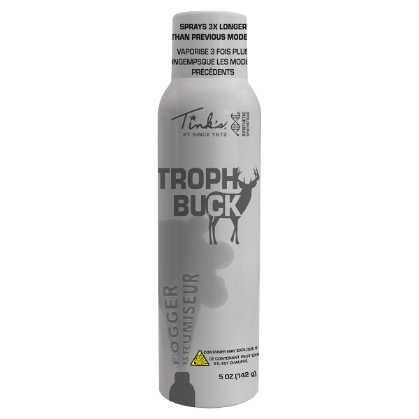 Tink's® Trophy Buck Synthetic Fogger upright can with deer silhouette graphic - W5273 BL