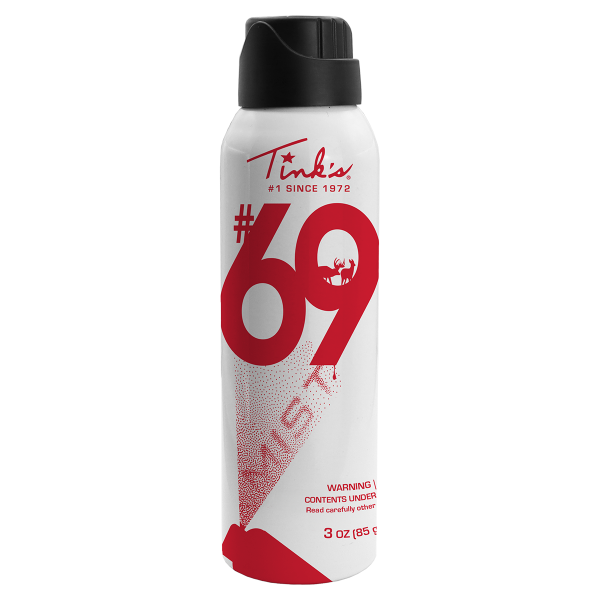 Tink's® #69 Doe-In-Rut® Hot Shot® Mist - 3 oz. aerosol can with black cap on white background - W5310