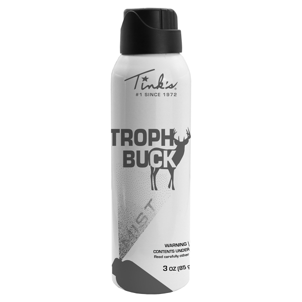 Tink's® Trophy Buck Hot Shot® Mist - 3 oz. white aerosol can standing upright - W5314