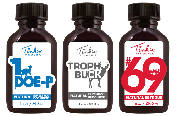 Tink’s Natural Hunt Success Kit three bottles standing side by side - W6000
