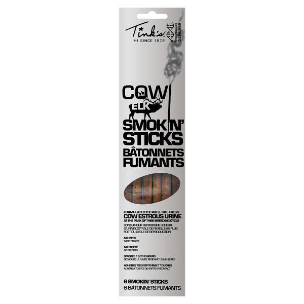 Tink's® Smokin’ Sticks Cow Estrous tall carded package with windowed contents - W6104