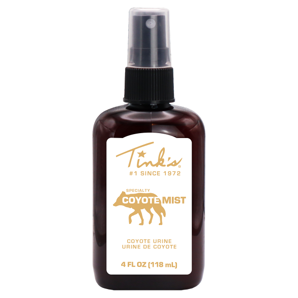 Tink's® Coyote Mist w/ Spray Top - 4oz. front of spray bottle on white - W6280 BL