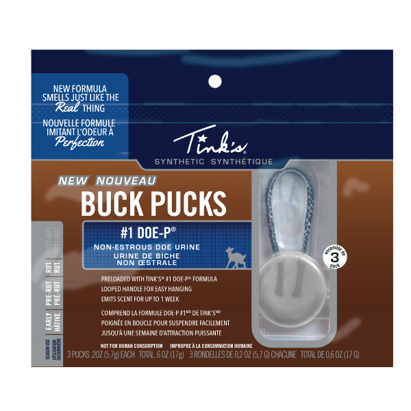 Tink's Synthetic #1 Doe-P Buck Pucks - 3 Pack